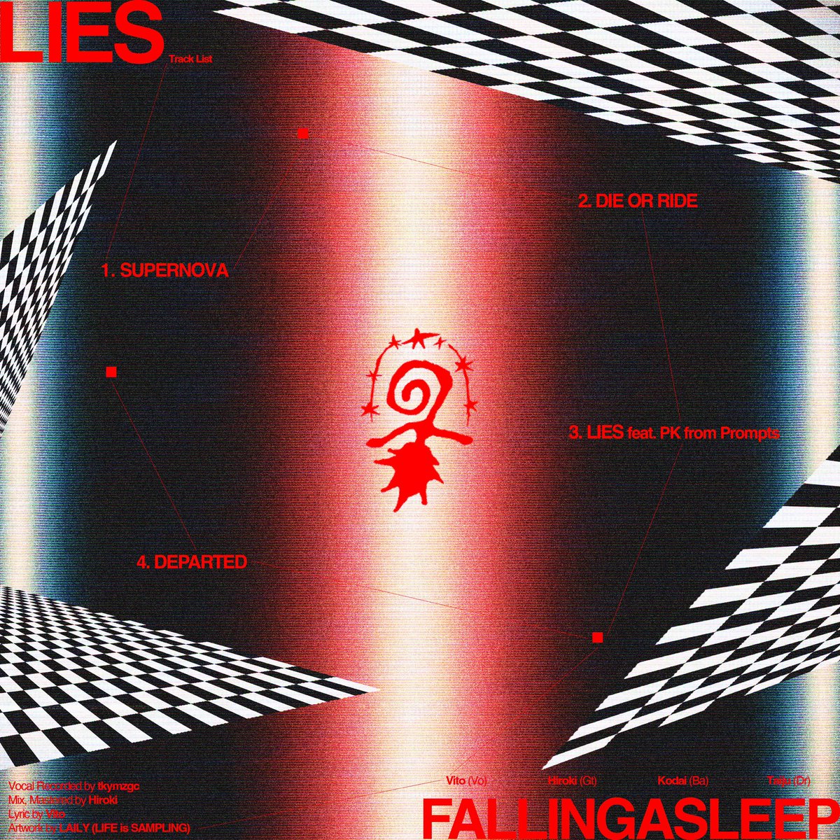 【LIES EP OUT NOW】

NEW EP “LIES”
各ストリーミングサービスにて配信開始！

1. SUPERNOVA
2. DIE OR RIDE
3. LIES feat. PK from Prompts <a href="/PKvocalist/">PK_Prompts</a> 
4. DEPARTED (redux)

🎧🔗friendship.lnk.to/LIES_fa

#FALLINGASLEEP