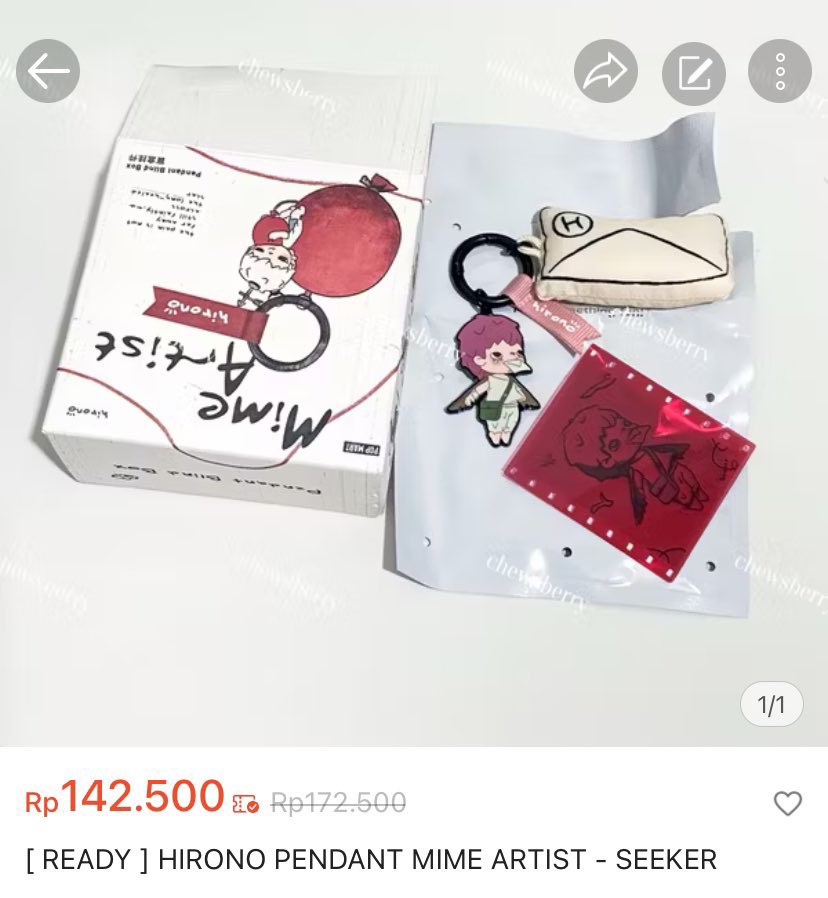 [ READY ] Hirono Pendant Mime Artist - Seeker

🛒 id.shp.ee/m9gaP8c
Status freshpull, box card and foil complete

Payment sebelum jam 15.00 dikirim hari yang sama
Thank you! 🩷
