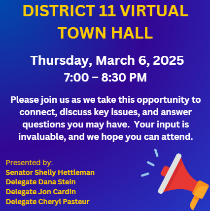 Join us on 3/6 from 7-8:30 for our Virtual Town Hall where discuss key issues, overview important legislation, and answer questions you may have as we approach the second half of session.

Sign up with the link below:
docs.google.com/forms/d/e/1FAI…
