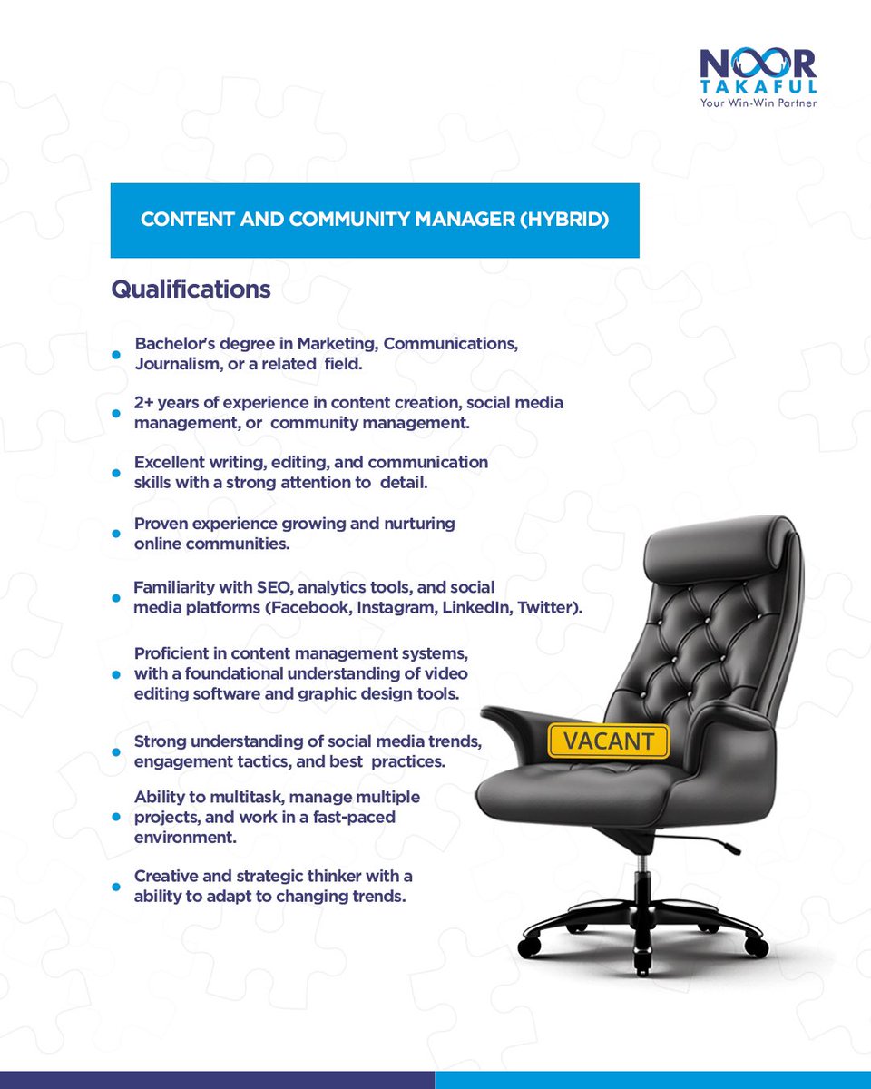 NoortakafulNG's tweet image. We’re looking for a creative storyteller who can spark conversations, build engaged communities, and craft impactful content. If that sounds like you, click the link below 👇 
noorgroup.ng/our-team/caree…  and join our team!