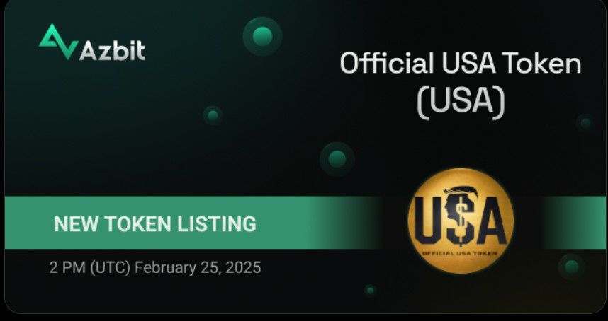 <a href="/100xAltcoinGems/">100x Altcoin Gems</a> Trading on Azbit has started.🚨

You can now buy and sell The Official $USA Token on Azbit.
Link:azbit.com/exchange/USA_U…

Learn more? :
GAYCVRGZH2tHms1c5sCprE2JEbuz8tJ9ZxCNUX1cKwWR
🇺🇸 TG: t.me/OfficialUSATok…
🇺🇸Linktree:linktr.ee/officialusatok…
azbit.com/exchange/USA_U…