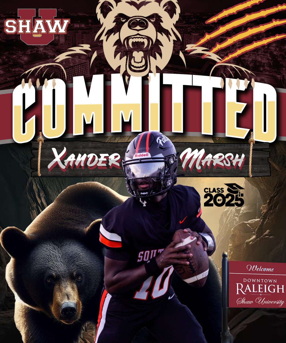 Alexander Marsh (@xandermarshqb) on Twitter photo I've grown a lot over these past 4 years of high school, grinding with my teammates & learning from the best coaches. But now its time to really Bear Down & prepare for the next phase of my football & academic journey. <a href="/ShawBears/">Shaw Athletics</a> <a href="/CoachManigo_/">Coach Lamar Manigo</a> <a href="/CoachBates10/">Coach Bates ♦️</a> <a href="/coach_thompSEG/">Coach_ThompsonSeg</a> I've grown a lot over these past 4 years of high school, grinding with my teammates & learning from the best coaches. But now its time to really Bear Down & prepare for the next phase of my football & academic journey. <a href="/ShawBears/">Shaw Athletics</a> <a href="/CoachManigo_/">Coach Lamar Manigo</a> <a href="/CoachBates10/">Coach Bates ♦️</a> <a href="/coach_thompSEG/">Coach_ThompsonSeg</a>