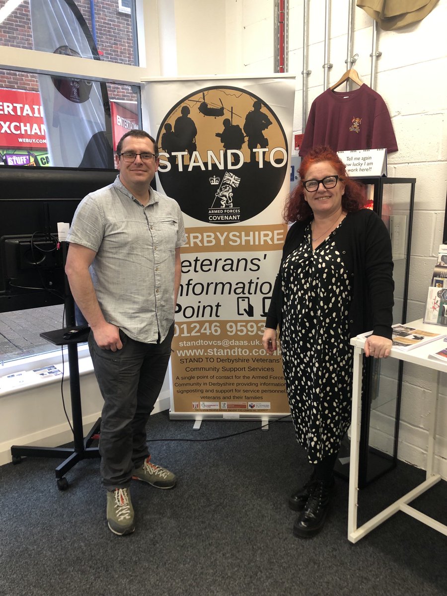 HPCVS's tweet image. Our CEO Ross visited Derbyshire’s #Standto at their new hub in #Chesterfield where they discussed the support and services they offer to military veterans living in the #HighPeak and #Derbyshire. 🪖 
This includes the popular MESS groups! 🙌