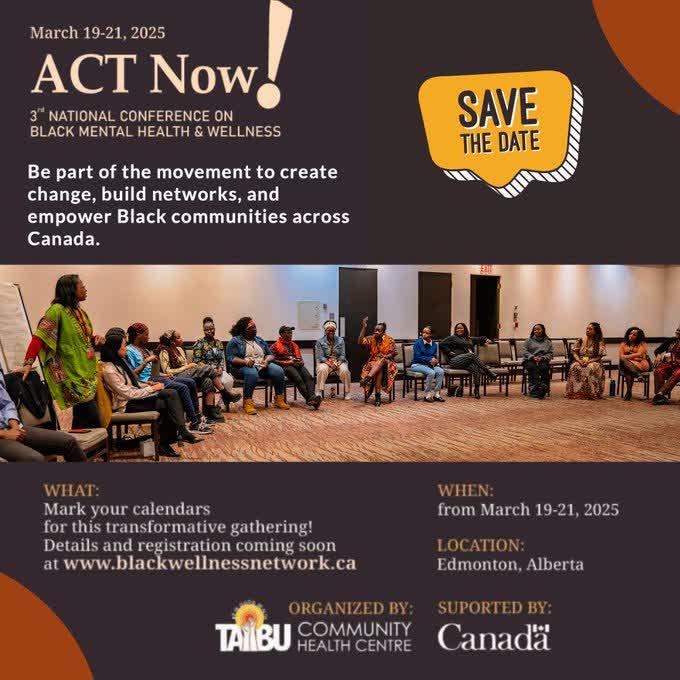 Black Physicians of Canada (@blackdocscanada) on Twitter photo Register for The ACT Now! Black Mental Health & Wellness 3rd Annual National Conference hosted by <a href="/TAIBU_CHC/">TAIBU Community Health Centre</a> on March 19-21 in Edmonton #blackmentalhealth
eventbrite.ca/e/act-now-blac… Register for The ACT Now! Black Mental Health & Wellness 3rd Annual National Conference hosted by <a href="/TAIBU_CHC/">TAIBU Community Health Centre</a> on March 19-21 in Edmonton #blackmentalhealth
eventbrite.ca/e/act-now-blac…