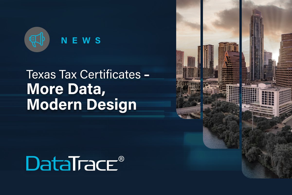 DataTraceTitle's tweet image. Texas News: Our Texas Tax Certificates have a new streamlined design and expanded property data for improved efficiency and readability in all 254 counties. Optimize your business needs with our Texas expert, Tammi Burgee. Schedule a meeting today!. hubs.ly/Q038bXKS0