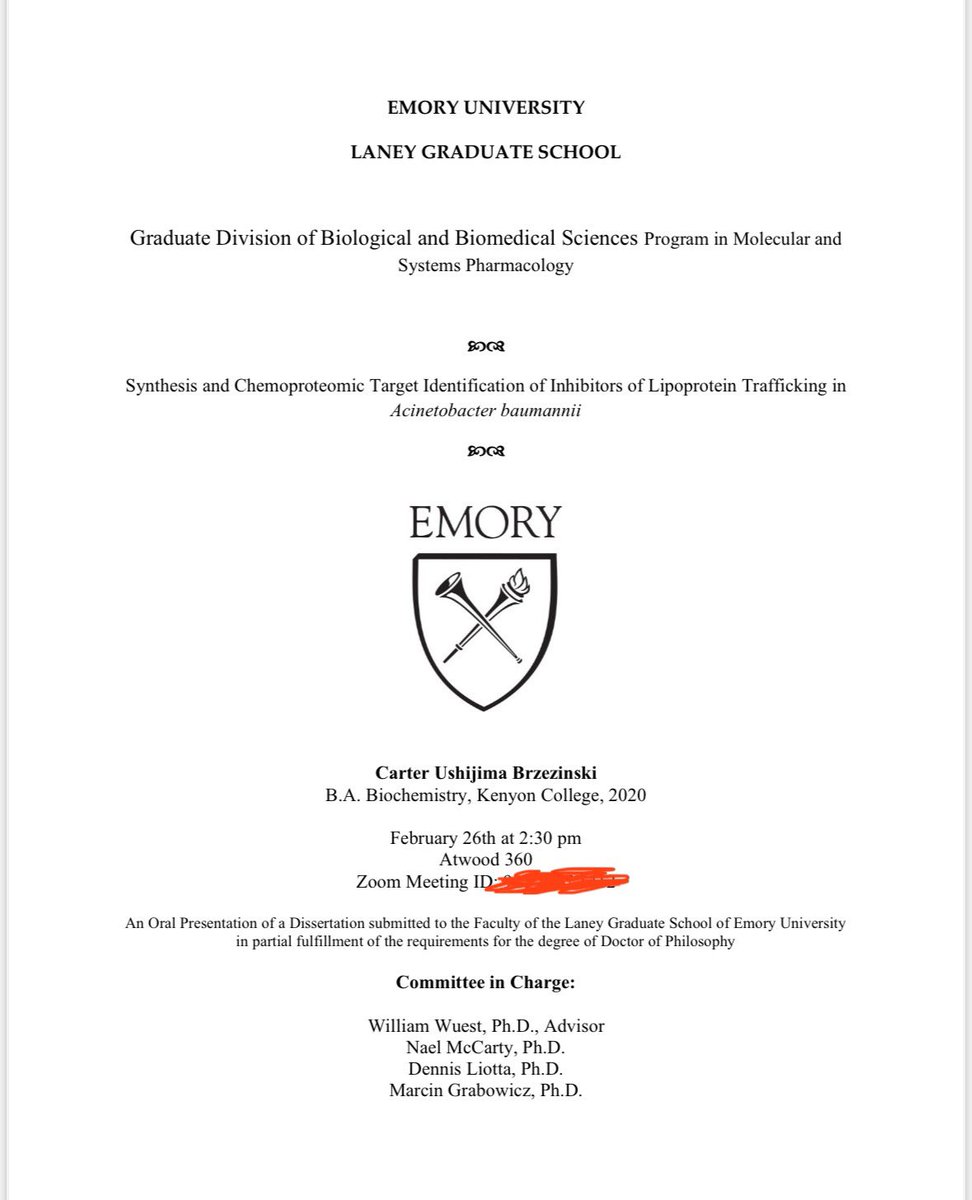 My PhD defense is tomorrow! If you’re interested in hearing about the discovery and synthesis of new gram-negative antibiotic compounds with a unique mechanism of action, DM for a zoom link!