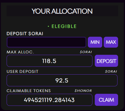 CLAIM IS ACTIVE!

Claim your $HONOR now! 
cosmoway.xyz/launchpad/orai…

Trading is active here!
cosmoway.xyz/trade/orai-ora… 

or on Oraidex, your choice!

Chart will take a couple of day to properly show, since there are no data still.

#HONOR