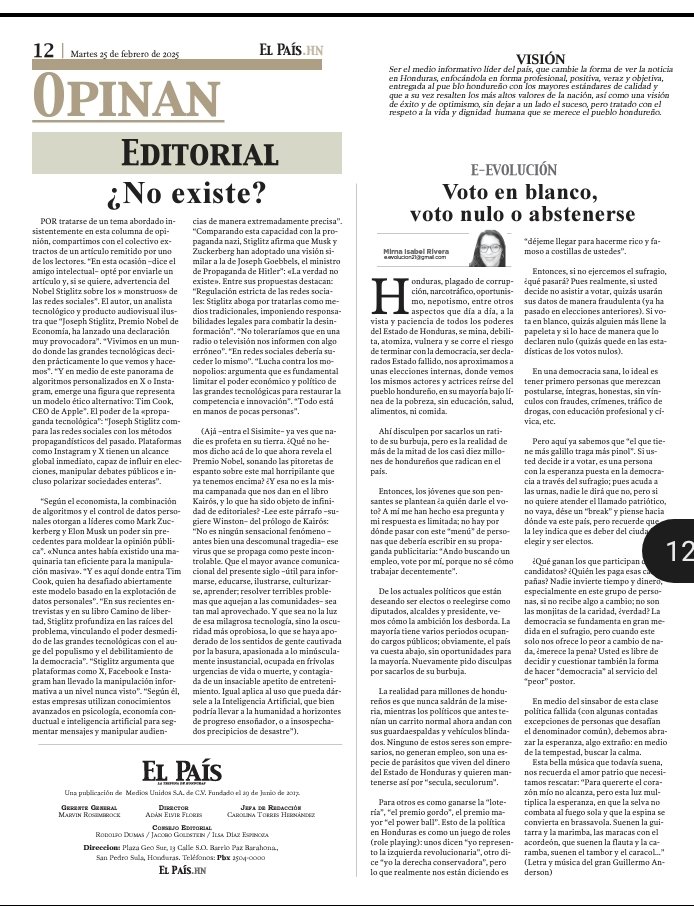 Mi humilde opinión, por quién votar...solo para Honduran citizens...