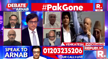 republic's tweet photo. #PakGone | Shehbaz Sharif is in utter delusion: Caller Venkatesh from Hyderabad 

The Debate on #SuperprimetimeMax is now #LIVE, on-air, and online. Tune in and fire in your views - https://t.co/tiiwAR7P7F

#Pakistan #ShahbazSharif #PakistanPrimeMinister https://t.co/xfulSaKWYd