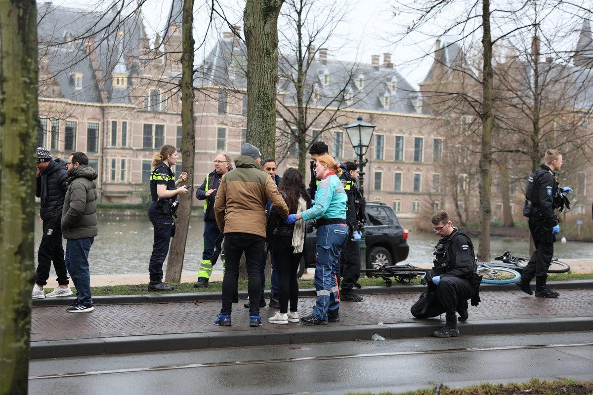 Vrouw met hoofdletsel naar ziekenhuis na ongeval op Lange Vijverberg