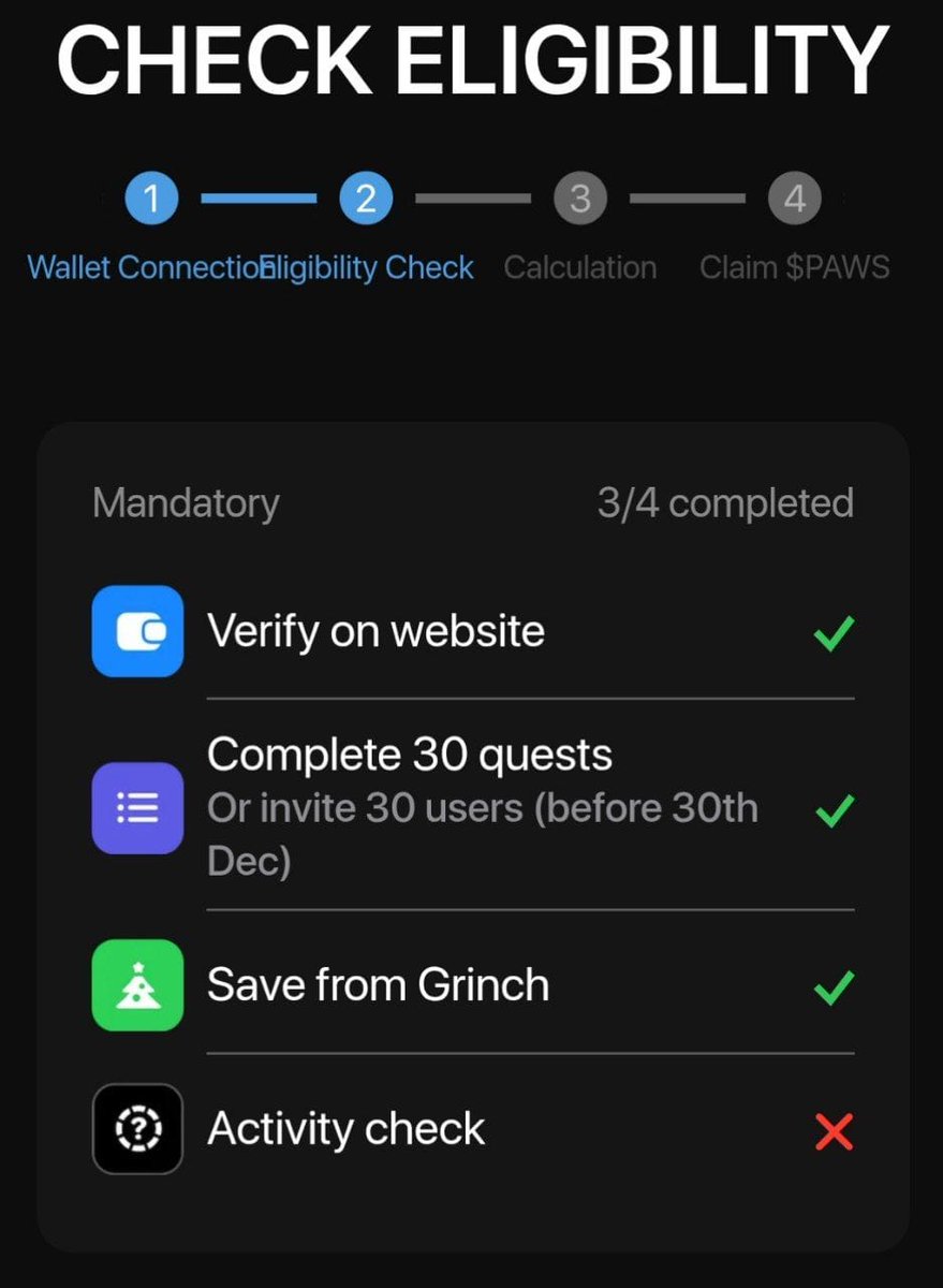 Please help me @Paws_Labs 
Give extra 1 hour for people that were not able to do the Activity check  🙏

I and majority of my community were not able to do the last Mandatory task

Please we worked hard these past months to get the PAWS 🐾 token

Please @Paws_Labs 🙏