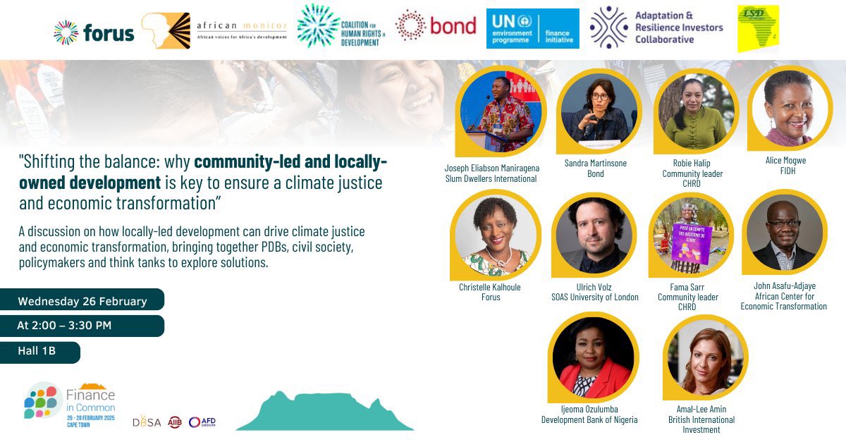 Join our event tomorrow at #FinanceInCommon on how locally-led development can drive climate justice &amp; economic transformation, bringing together community representatives, civil society, #PDBs &amp; others to explore solutions.📺 #FICS2025 live streamings 👇financeincommonsummit2025.com