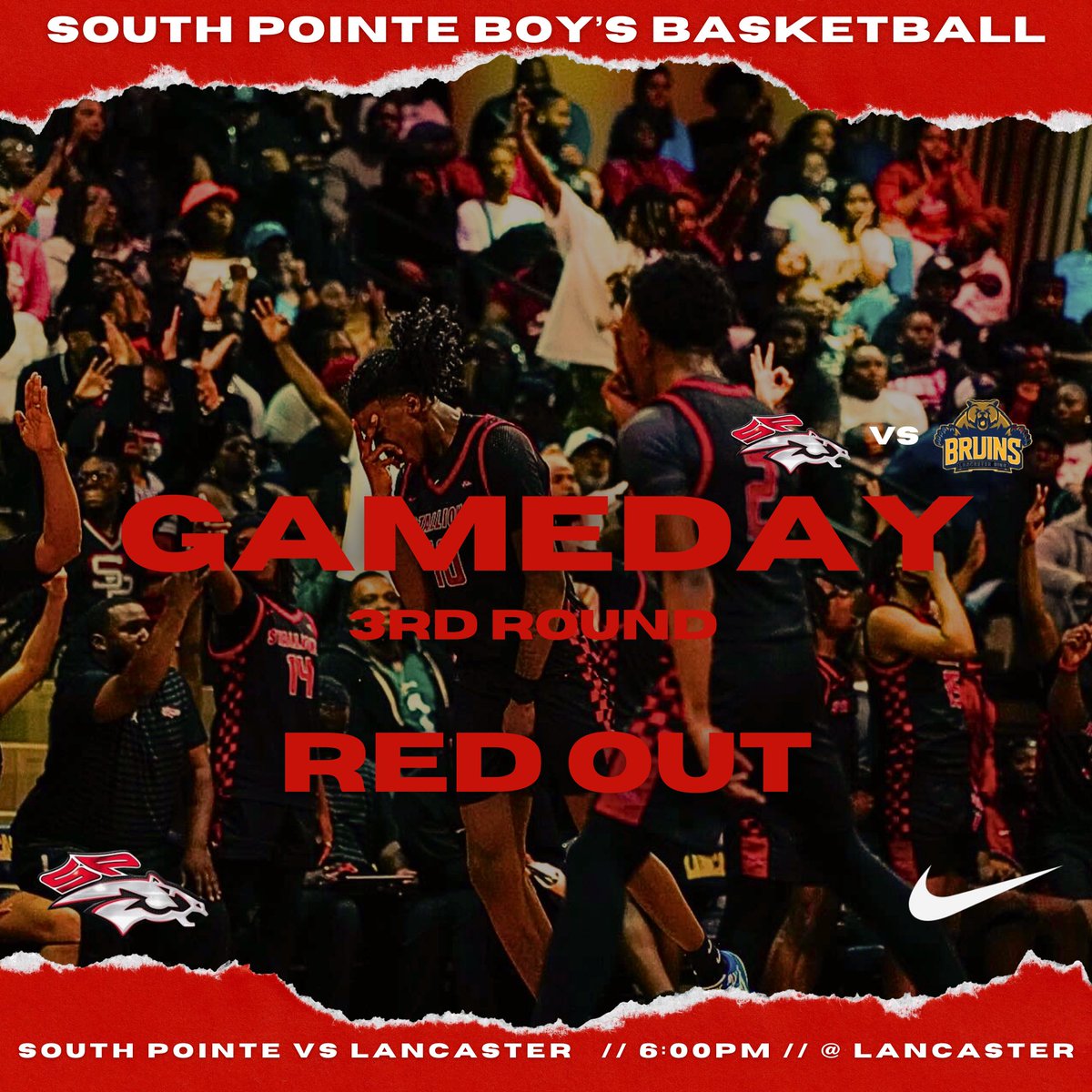 South Pointe Boy’s Basketball (@southpointebbb) on Twitter photo 🚨🚨It’s GameDay! And it’s 3rd round of the SCHSL 4A playoffs. Come out to support your Stallions and make sure you build the RED wall in the Den! <a href="/AthleticsRH/">Rock Hill Schools Athletics</a> <a href="/SPHSstallions/">South Pointe High School</a> <a href="/SCHSL/">SCHSL</a> <a href="/RHHerald_Preps/">Rock Hill Herald Preps</a> <a href="/CoachRichAD/">Coach Rich, CAA</a> <a href="/MaxPreps/">MaxPreps</a> <a href="/SCBCA/">South Carolina Basketball Coaches Association</a>
#WearRed #SouthPointeBasketball #SCHSLplayoffs 🚨🚨It’s GameDay! And it’s 3rd round of the SCHSL 4A playoffs. Come out to support your Stallions and make sure you build the RED wall in the Den! <a href="/AthleticsRH/">Rock Hill Schools Athletics</a> <a href="/SPHSstallions/">South Pointe High School</a> <a href="/SCHSL/">SCHSL</a> <a href="/RHHerald_Preps/">Rock Hill Herald Preps</a> <a href="/CoachRichAD/">Coach Rich, CAA</a> <a href="/MaxPreps/">MaxPreps</a> <a href="/SCBCA/">South Carolina Basketball Coaches Association</a>
#WearRed #SouthPointeBasketball #SCHSLplayoffs