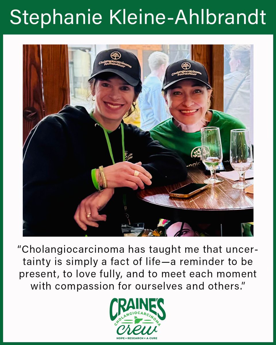 Lisa Craine (@lisamariecraine) on Twitter photo Cholangiocarcinoma Awareness Month
Stephanie Kleine-Ahlbrandt
<a href="/CrainesCrew/">Craine’s Cholangiocarcinoma Crew</a> <a href="/MSKCancerCenter/">Memorial Sloan Kettering Cancer Center</a> <a href="/curecc/">Cholangiocarcinoma Foundation</a> <a href="/CCA_Alliance/">Global Cholangiocarcinoma Alliance</a> Cholangiocarcinoma Awareness Month
Stephanie Kleine-Ahlbrandt
<a href="/CrainesCrew/">Craine’s Cholangiocarcinoma Crew</a> <a href="/MSKCancerCenter/">Memorial Sloan Kettering Cancer Center</a> <a href="/curecc/">Cholangiocarcinoma Foundation</a> <a href="/CCA_Alliance/">Global Cholangiocarcinoma Alliance</a>