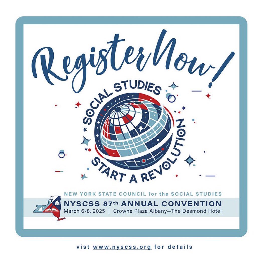 Two Days Left to Register!

nyscss.wildapricot.org/event-5933936

<a href="/NCSSNetwork/">National Council for the Social Studies (NCSS)</a> <a href="/MidStatesCSS/">MSCSS</a> 
#sschat