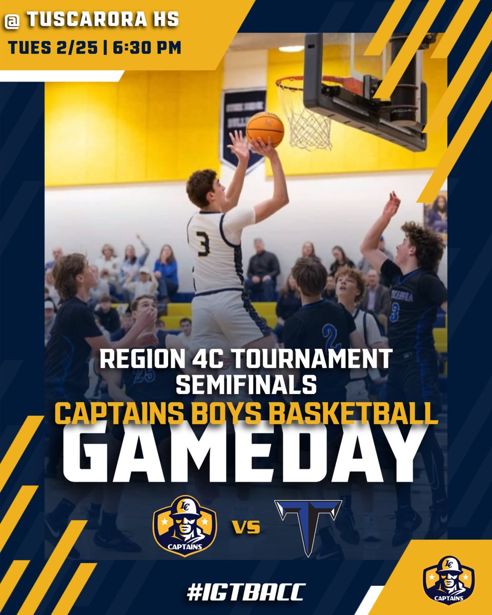 Tonight the Captains Boys Basketball Team heads across Leesburg to take on the Tuscarora Huskies in the Region 4C Tournament Semifinals! Tip off is scheduled for 6:30

Good luck guys! #IGTBACC <a href="/LCHSBBALLPROG/">LCHS Basketball Program</a> 

Photo Credit: dmv.flicks