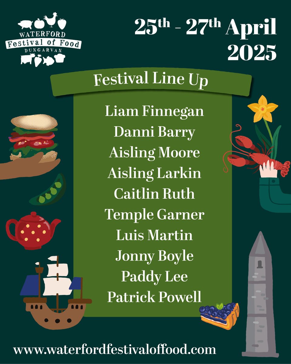 The 2025 Festival Lineup Is Here!
We’re delighted to reveal the first of this year’s stellar lineup of chefs and food innovators who will take centre stage this April 25th - 27th at the Waterford Festival of Food.