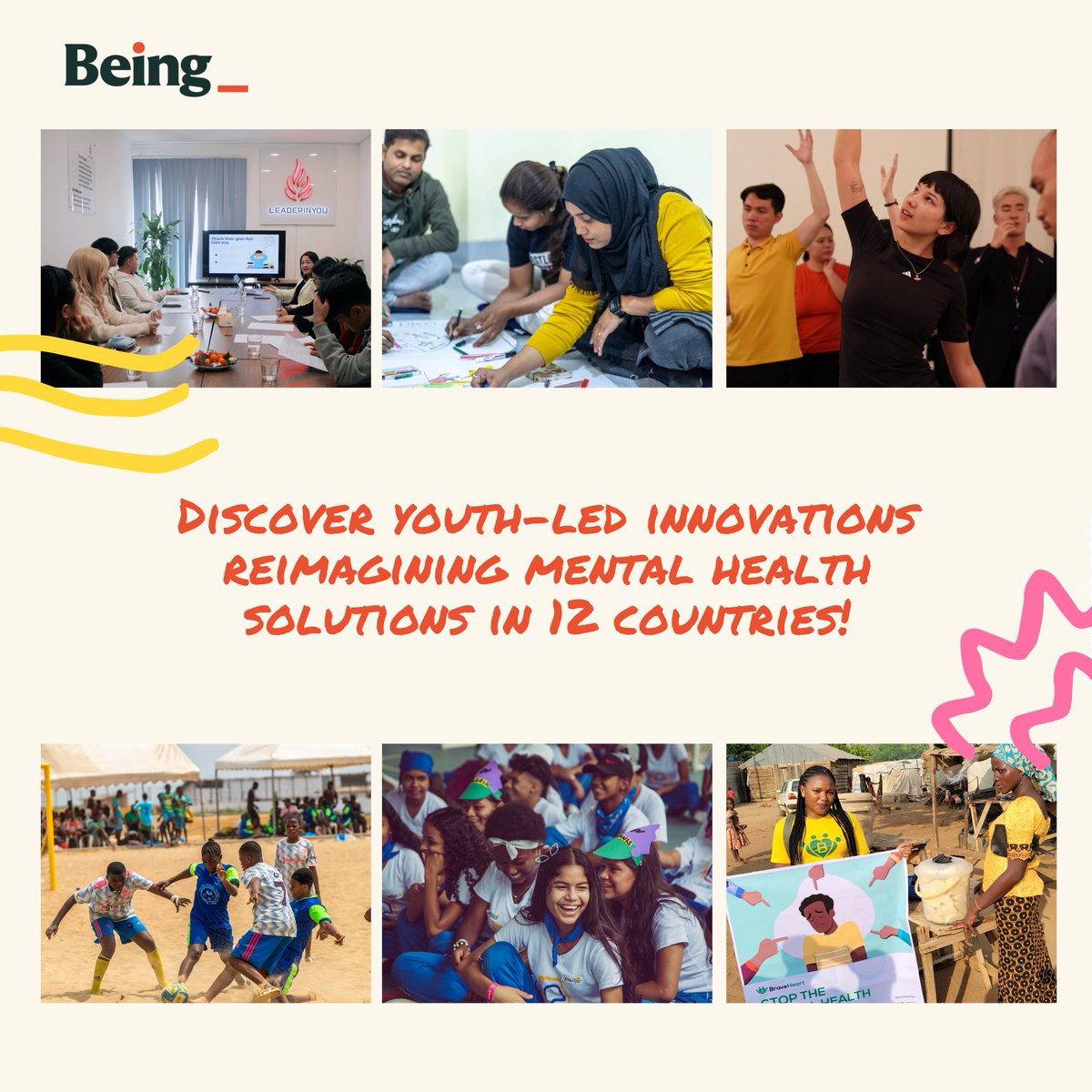 Being (@beinginitiative) on Twitter photo Youth #mentalhealth is shaped by many factors like stigma & bullying. Through Being, <a href="/gchallenges/">Grand Challenges Canada</a> funds youth-led solutions tackling these issues in 12 countries supported by <a href="/FondationBotnar/">Fondation Botnar</a> <a href="/CanadaDev/">Development Canada</a> & <a href="/NIHRglobal/">NIHR Global Health</a>. ✨Meet the 1st cohort of innovations: bit.ly/4ki3Hi6 Youth #mentalhealth is shaped by many factors like stigma & bullying. Through Being, <a href="/gchallenges/">Grand Challenges Canada</a> funds youth-led solutions tackling these issues in 12 countries supported by <a href="/FondationBotnar/">Fondation Botnar</a> <a href="/CanadaDev/">Development Canada</a> & <a href="/NIHRglobal/">NIHR Global Health</a>. ✨Meet the 1st cohort of innovations: bit.ly/4ki3Hi6