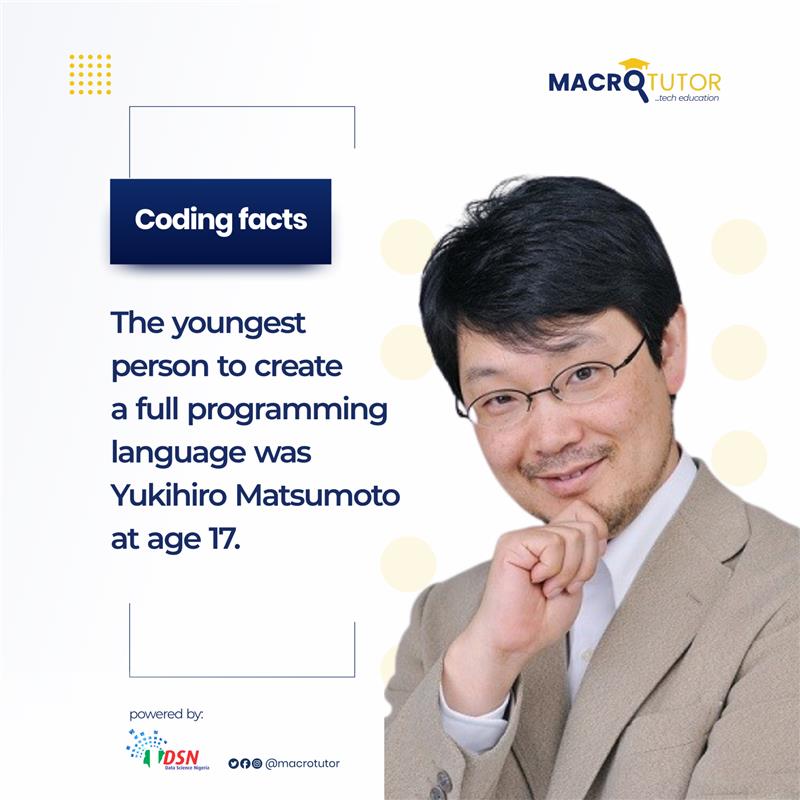 macrotutor_'s tweet image. Did you know?  

Yukihiro Matsumoto, the creator of Ruby, built his first full programming language at just 17! A reminder that age is no barrier to innovation—your ideas can change the world!

#codingfacts #younginnovators #keepbuilding