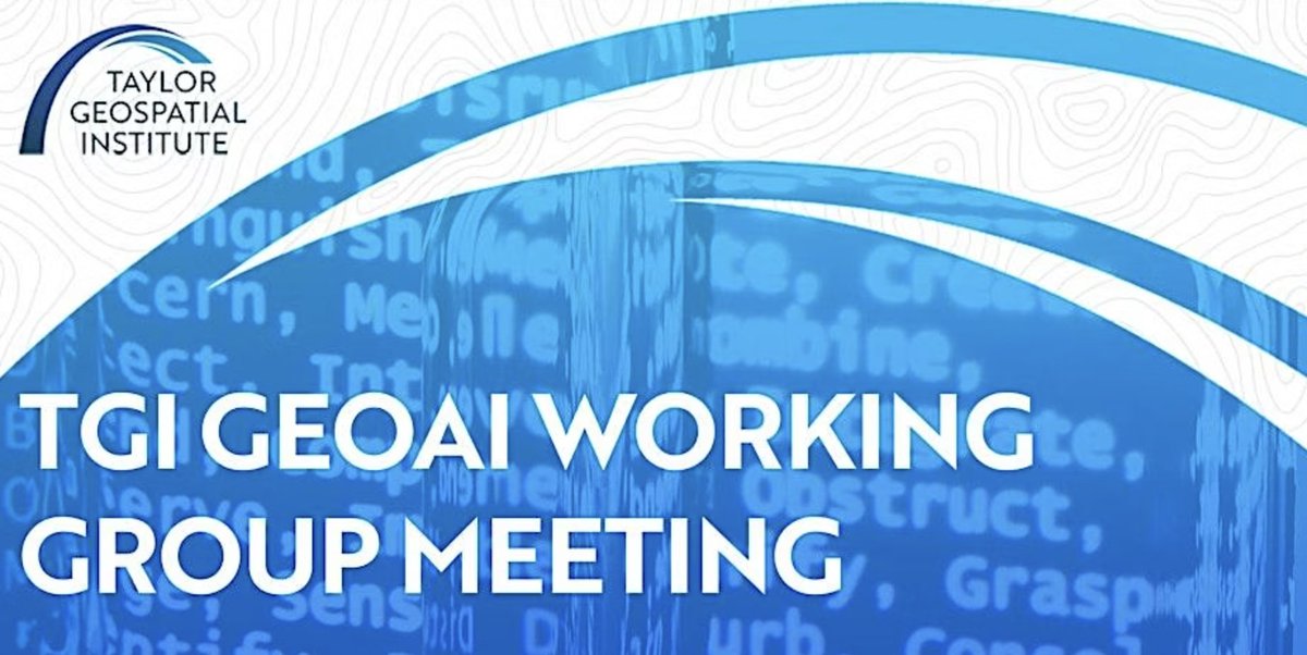 TaylorGeospatial (@taylorgeostl) on Twitter photo Don't miss our next #GeoAI Working Group Meeting on March 6, 2 PM CST. Presentations from next round of winners from #TGI <a href="/AWS/">Amazon Web Services</a> #GenAI Challenge.
James Banting, <a href="/sparkgeo/">Sparkgeo</a> <a href="/jr_banting/">James Banting</a>
Matt Reisman, <a href="/BedrockResearch/">Bedrock Research</a>
Robert Carroll , #TeraAnalytics
Register tinyurl.com/5dwemtk5 Don't miss our next #GeoAI Working Group Meeting on March 6, 2 PM CST. Presentations from next round of winners from #TGI <a href="/AWS/">Amazon Web Services</a> #GenAI Challenge.
James Banting, <a href="/sparkgeo/">Sparkgeo</a> <a href="/jr_banting/">James Banting</a>
Matt Reisman, <a href="/BedrockResearch/">Bedrock Research</a>
Robert Carroll , #TeraAnalytics
Register tinyurl.com/5dwemtk5