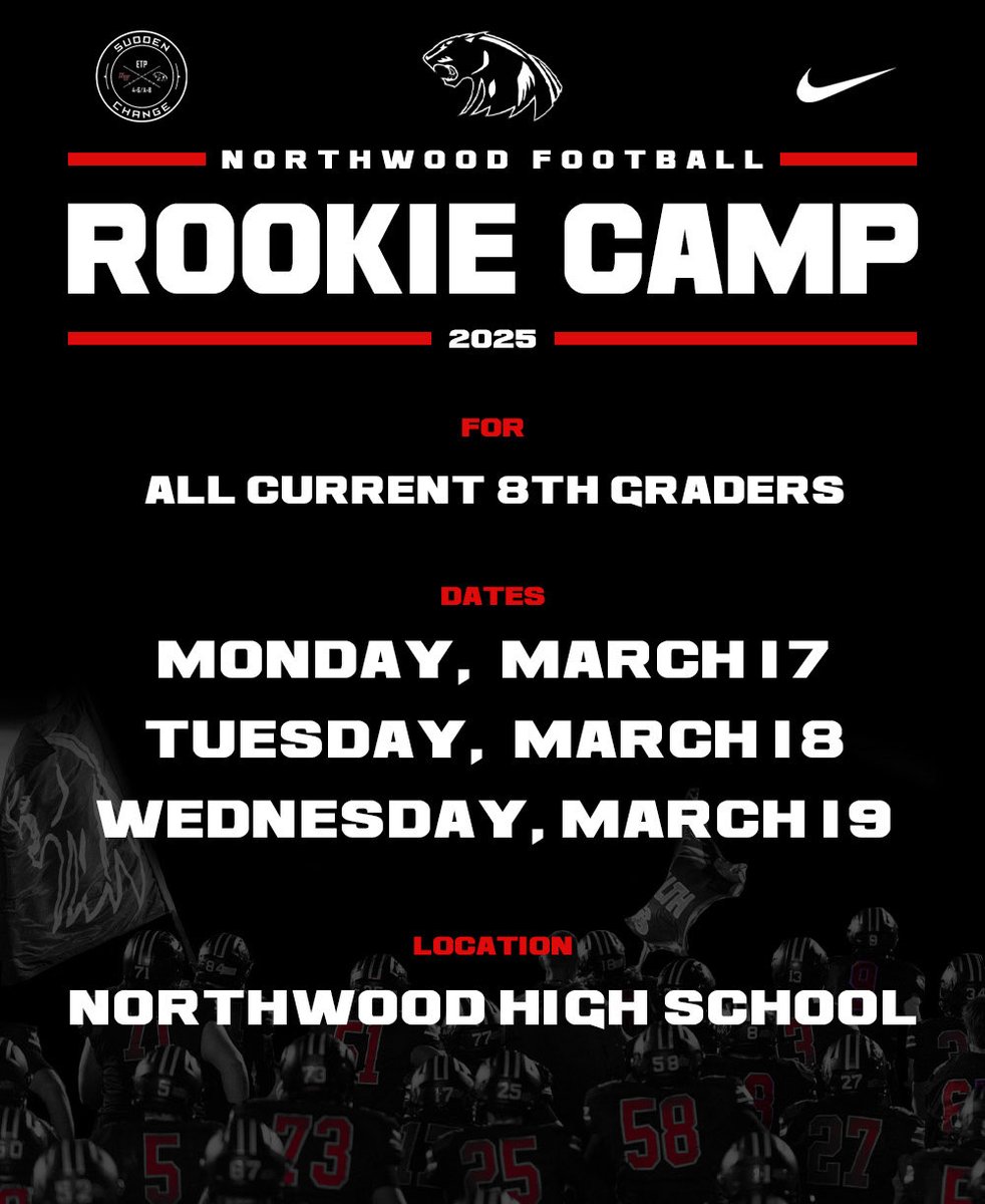 First high school football opportunity for the Class of 2029! ⁦<a href="/NWHS_Football/">NorthWood Football</a>⁩