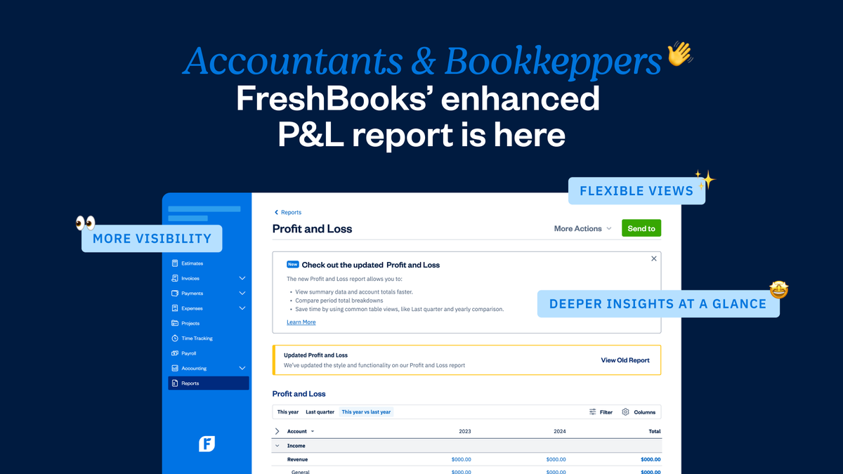 FreshBooks enhanced Profit and Loss report lets #accountants:
🔍 switch between summaries and details
📊 customize date ranges
🛠️ drill down to transactions

Talk to a partner consultant:  s.mtrbio.com/yskrpktshj