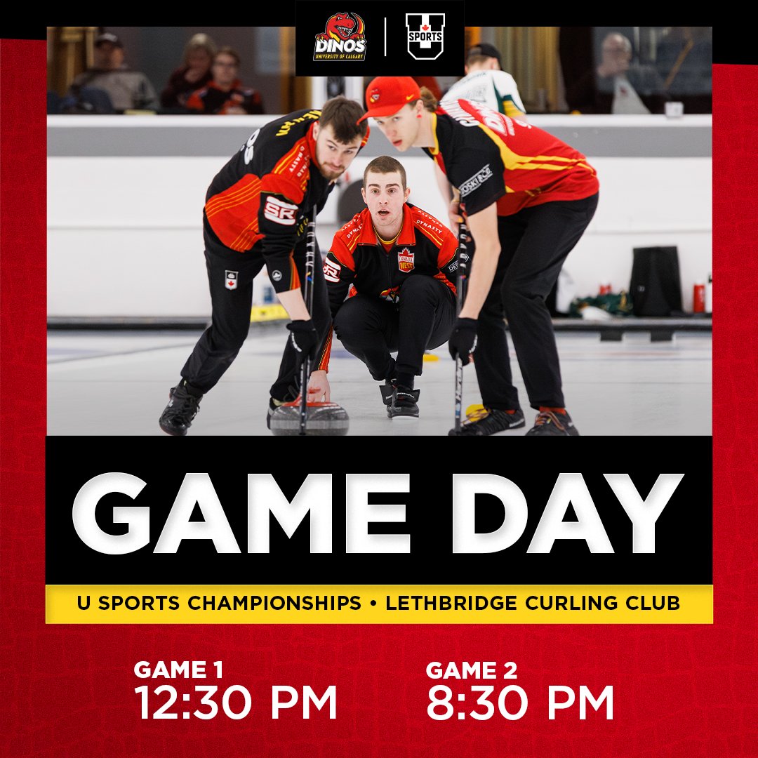 GAME DAY!

🦖 🆚 🦌
⏰ 12:30 PM

🦖 🆚 🐈
⏰ 8:30 PM

📍 Lethbridge Curling Club
💻 CanadaWest.tv

#GoDinos