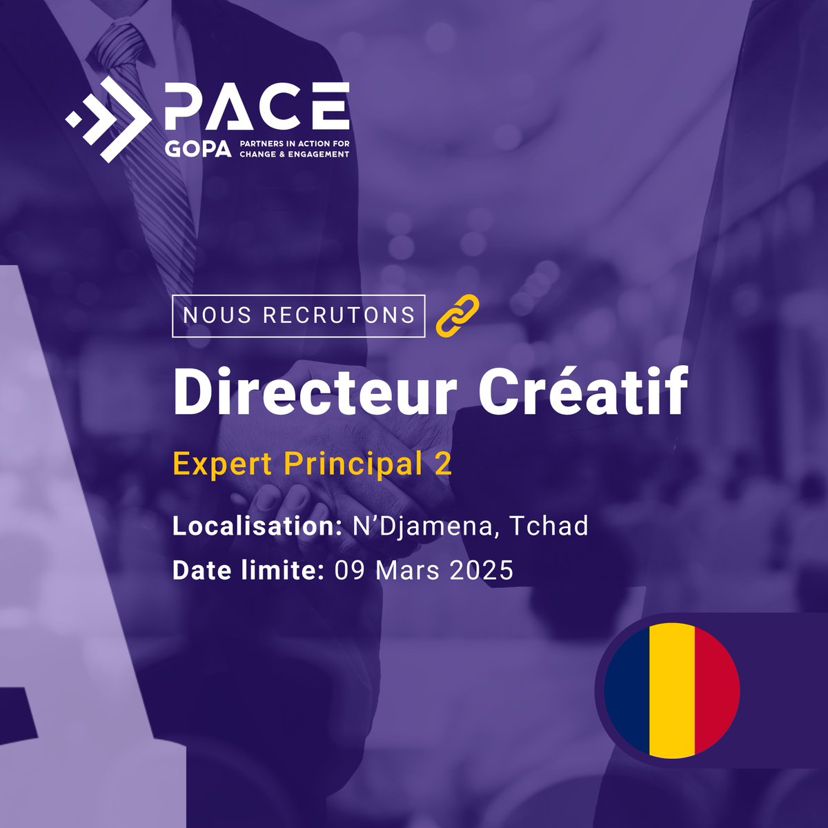 🚀 Opportunité à ne pas manquer! 🌍

Projet: "Améliorer la communication stratégique et la visibilité de l'UE au Tchad" 🎯📢

Postulez dès maintenant et contribuez à un projet d'impact!

🔗 gopa-pace.com/Jobs/JobsDetai…
🔗 gopa-pace.com/Jobs/JobsDetai…

#Recrutement #Opportunité #UEauTchad