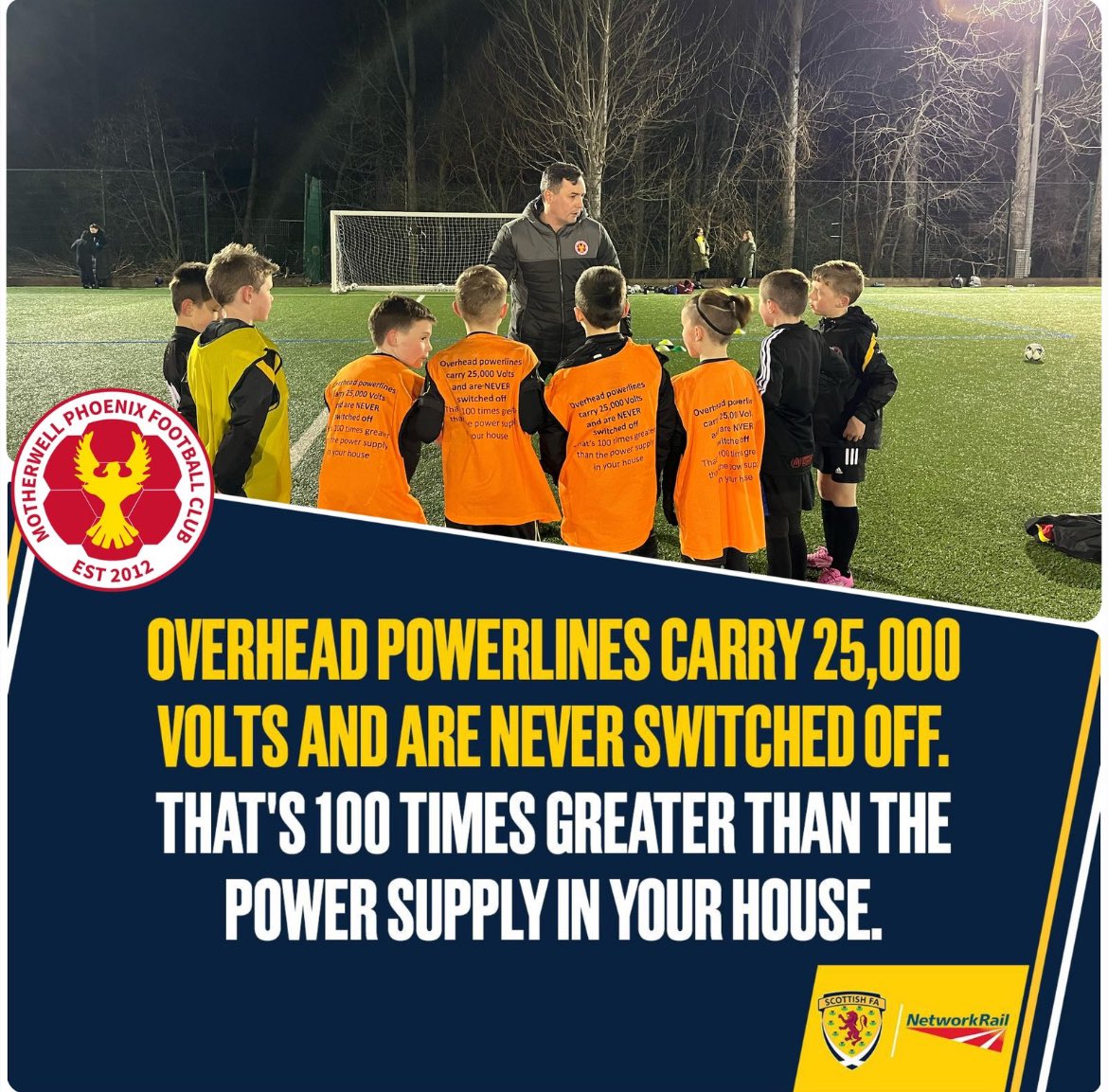 Motherwell Phoenix (@mwellphoenix) on Twitter photo Our 2016’s discussing with coach Marc the <a href="/NetworkRailSCOT/">Network Rail Scotland</a> Session 1 / Overhead powerlines carry 25,000 volts and are never switched off session
@scottishfa <a href="/BTPScotland/">BTP Scotland</a> <a href="/ClareAdamsonSNP/">Clare Adamson MSP</a> Our 2016’s discussing with coach Marc the <a href="/NetworkRailSCOT/">Network Rail Scotland</a> Session 1 / Overhead powerlines carry 25,000 volts and are never switched off session
@scottishfa <a href="/BTPScotland/">BTP Scotland</a> <a href="/ClareAdamsonSNP/">Clare Adamson MSP</a>