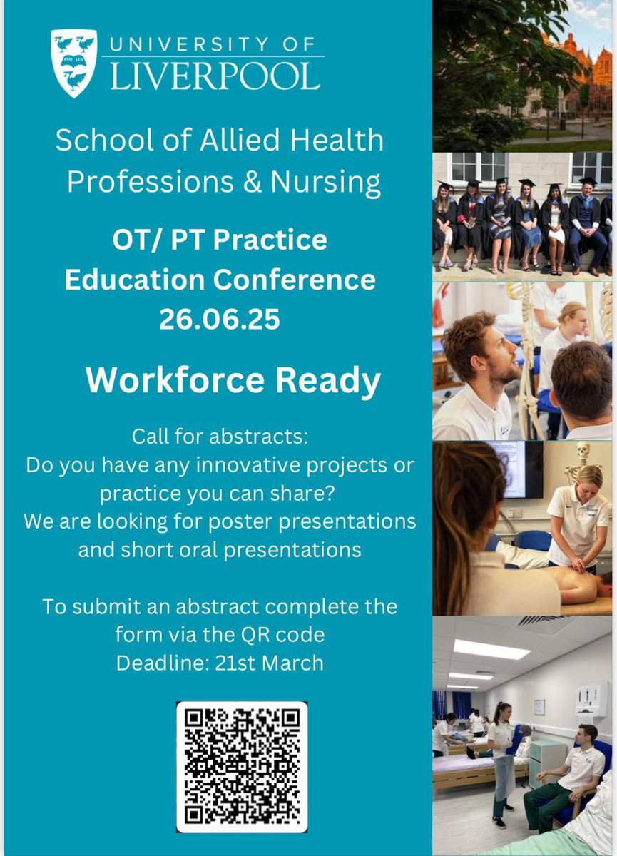 There’s still time to submit an abstract for our practice education conference on the theme “workforce ready” - to submit either scan the QR code or follow this link forms.office.com/Pages/DesignPa…