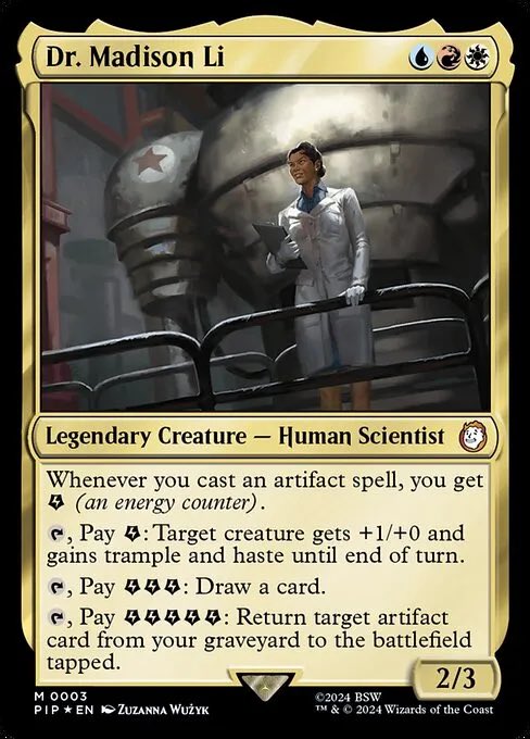 Bobby_Hill's tweet photo. @VoxyTwitch I played some other people’s deck and it was a blast. The most fun was Dr. Madison Li. I’ve never played energy before in any format and never had interest in building a deck around it. I ended up going off on turn 6, the owner said “I didn’t know my deck could do that!” https://t.co/W6TP2Fcoma