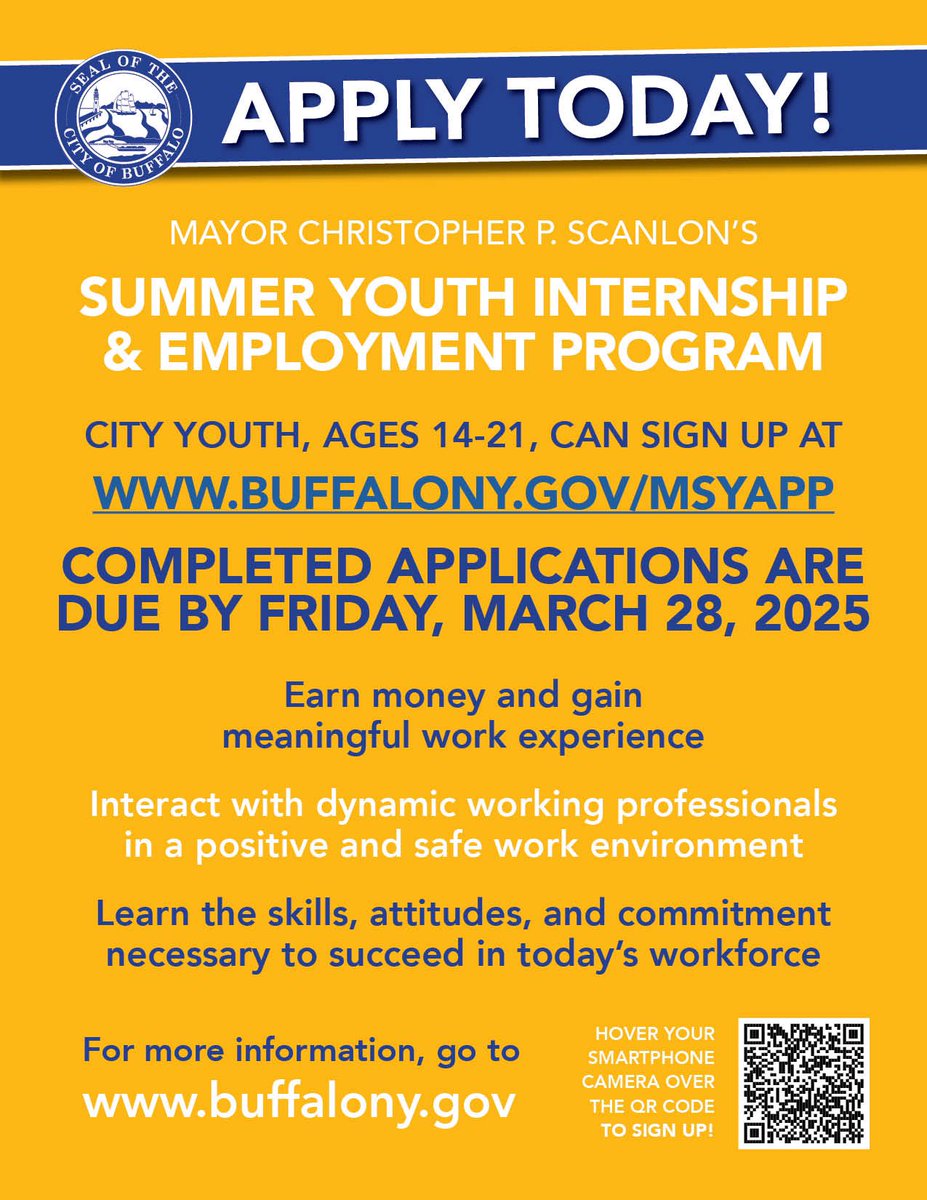 As a proud alum of the Mayor's Summer Youth program, I know firsthand the impact this opportunity has on young people in Buffalo. This initiative isn’t just a summer job—it’s a pipeline to success, equipping our youth with real-world experience, skills, and connections that will