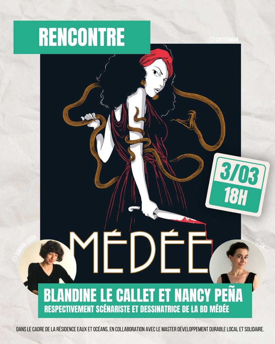 Département des Lettres, Université d'Orléans (@lettresorleans) on Twitter photo Une rencontre à ne pas manquer! Rencontrez la scénariste et la dessinatrice de la bande dessinée Médée (Casterman) ! Réservations: billetweb.fr/rencontre-avec…
<a href="/CastermanBD/">Casterman BD</a> <a href="/Univ_Orleans/">Université d'Orléans</a>
#littérature #médée #bandedessinée #rencontre Une rencontre à ne pas manquer! Rencontrez la scénariste et la dessinatrice de la bande dessinée Médée (Casterman) ! Réservations: billetweb.fr/rencontre-avec…
<a href="/CastermanBD/">Casterman BD</a> <a href="/Univ_Orleans/">Université d'Orléans</a>
#littérature #médée #bandedessinée #rencontre
