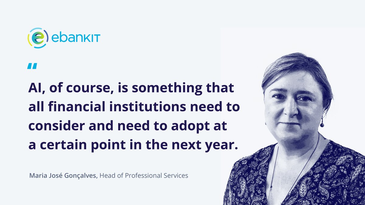 e_bank_it's tweet image. We sat down with Maria José Gonçalves, the Head of Professional Services at ebankIT, and Vitor Moreira, the Lead Software Architect, to discuss the key technologies transforming the industry. 
Read everything here: hubs.ly/Q0389-JJ0
#digitalbanking #fintech #ebankit