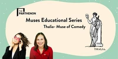 The next event in our #MusesSeries is on March 2! Join us as we celebrate Thalia, the Greek muse of Comedy with an improv performance and workshop with Emma Supica and Anne Veal from Unscripted! Free and open to all with RSVP on Eventbrite: buff.ly/41tsVSV