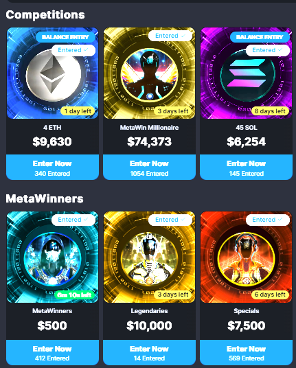 Minted only one NFT (0.04 ETH), and that was the Prime#8 Metawinner. I already received offers of over 8 Ethereum ($19,190). That doesn’t faze me! Why? The benefits of holding this NFT are just too good!! All competitions entered.💰💵💸
<a href="/Meta_Winners/">METAWIN</a> <a href="/Skelhorn/">SKEL.eth</a> <a href="/ProTheDoge/">SlumDOGE Millionaire</a>