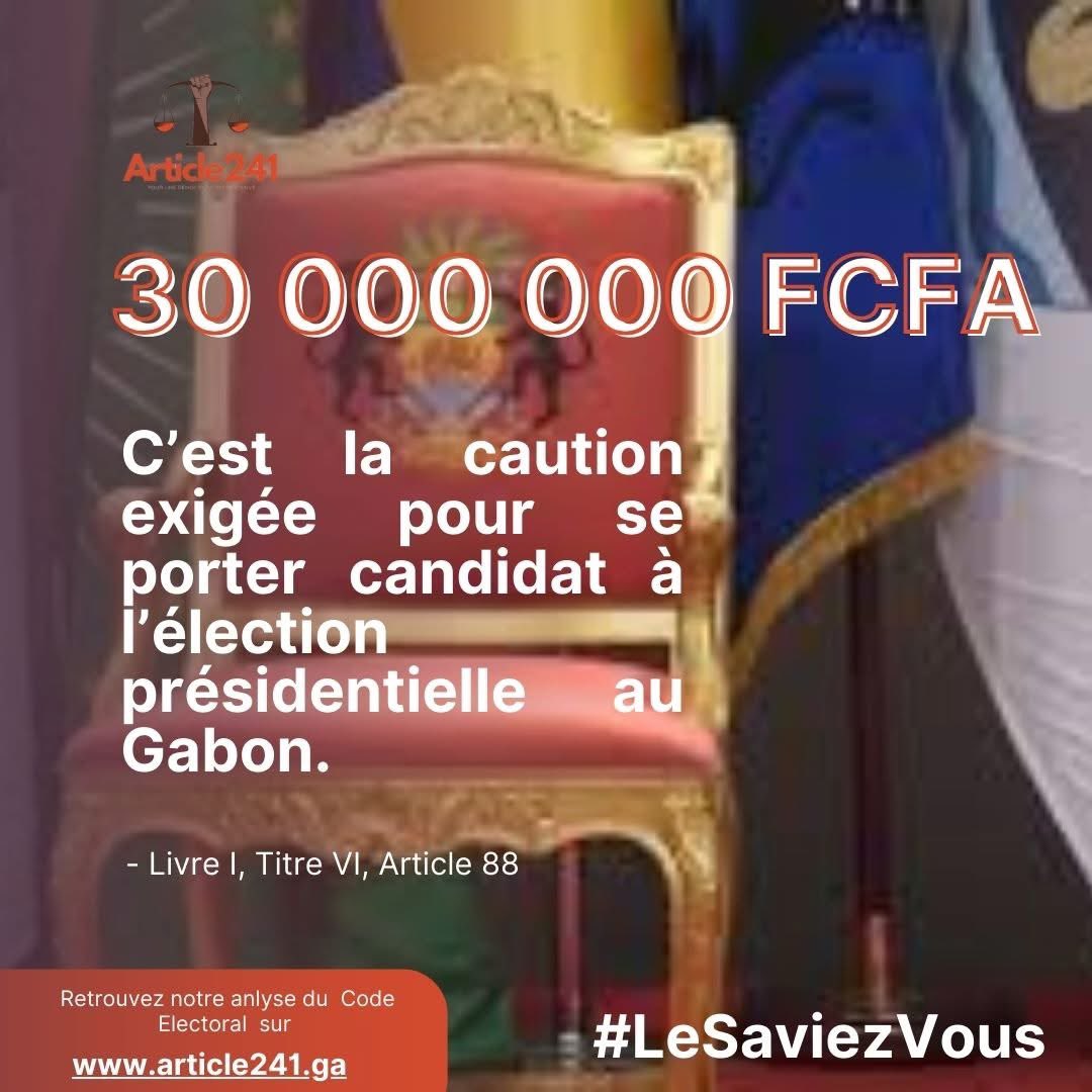 Article241_'s tweet image. Nouveauté du #CodeElectoral : le montant de la caution électorale. Précédemment fixé à 10 millions FCFA pour l&apos;élection présidentielle, il a été multiplié par 3. La justification ? &quot;éviter les candidatures fantaisistes&quot;. Cette somme n&apos;est remboursée que sous certaines conditions.
