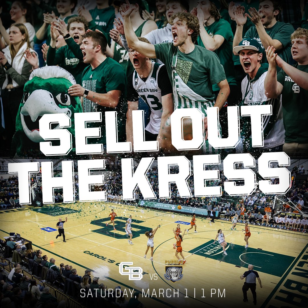 Green Bay Womenâs Basketball (@gbphoenixwbb) on Twitter photo We've got a big one this weekend.
Phoenix fans, we need your help to sell out the Kress Center for our chance at a <a href="/HorizonLeague/">Horizon League</a> title this Saturday!
đď¸ Get your tickets here: shorturl.at/rLPlh We've got a big one this weekend.
Phoenix fans, we need your help to sell out the Kress Center for our chance at a <a href="/HorizonLeague/">Horizon League</a> title this Saturday!
đď¸ Get your tickets here: shorturl.at/rLPlh