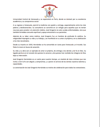 #25Feb Hoy recibimos la gran noticia de que José Gregorio Hernández se convertirá en el primer santo venezolano.

El Papa Francisco aprobó la canonización de José Gregorio Hernández, convirtiéndolo en el primer santo venezolano reconocido por la Iglesia Católica Universal.