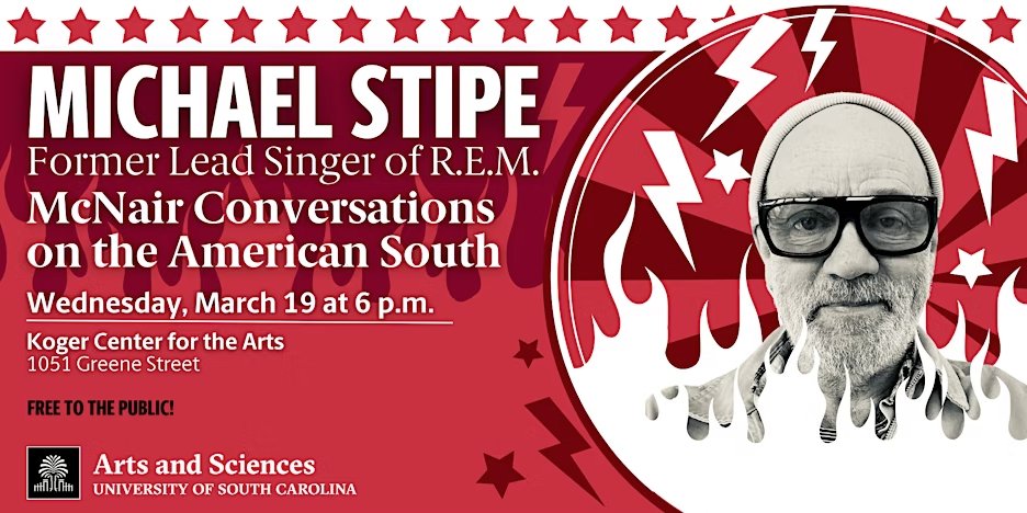 We are thrilled to be able to host Michael Stipe next month! 

For details &amp; to preregister for this free event:  bit.ly/McNairConversa…
