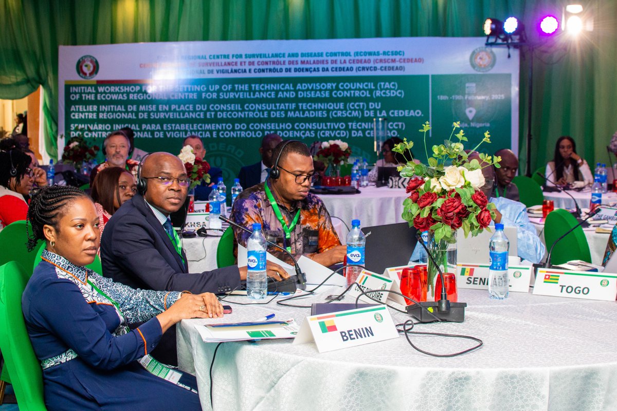 Last week, <a href="/Ecowas_cdc/">ECOWAS Centre for Surveillance and Disease Control</a> organized the inaugural workshop to establish the Technical Advisory Council (TAC) of the <a href="/Ecowas_cdc/">ECOWAS Centre for Surveillance and Disease Control</a>. This event took place from February 18 to 19, 2025, in Abuja, Nigeria.

The TAC is an essential management body of <a href="/Ecowas_cdc/">ECOWAS Centre for Surveillance and Disease Control</a> , responsible for providing