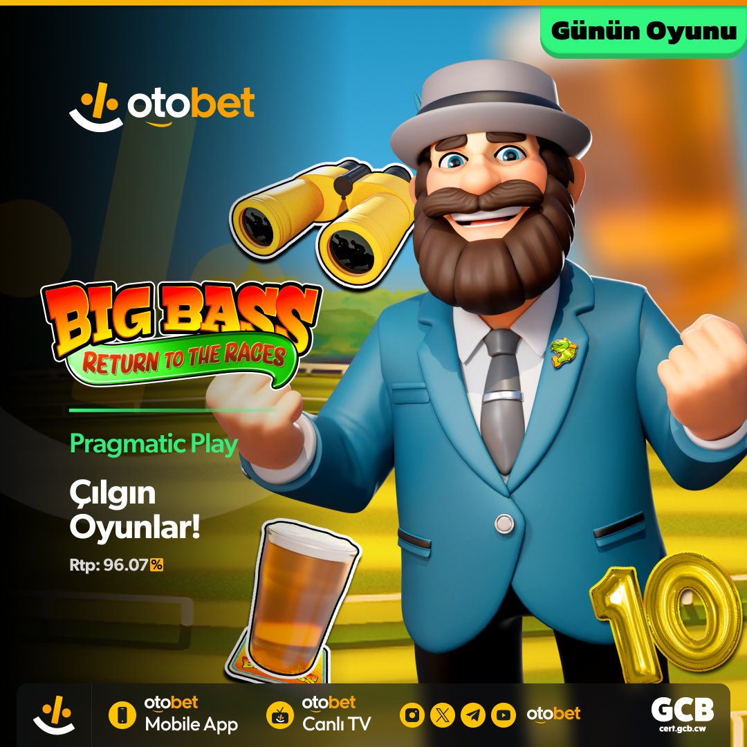 ⭐️ En Yüksek RTP oranları ile karşınızdayız!

⭐️ Otobet'te Günün Oyunu ; 

⭐️ Pragmatic Play'in sevilen oyunu 'BIG BASS RETURN TO THE RACES' ile eğlenceyi yakala.

⭐️ Otobet Mobile App ile her yerde oynayabilirsin.

⭐️ Slotların Adresi, Şansın Merkezi!
⚡️ cutt.ly/4eJCYpSE