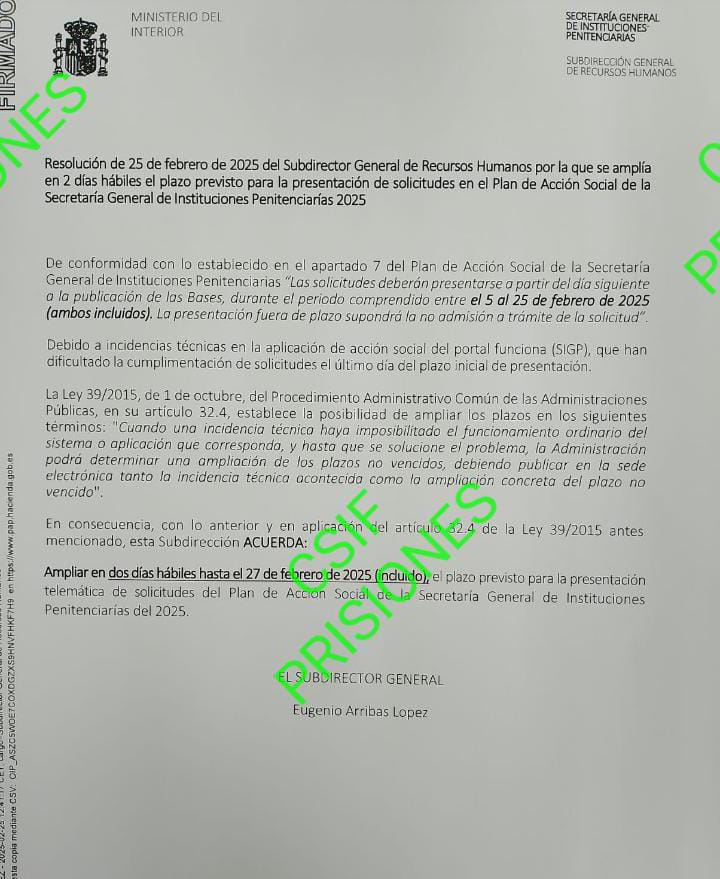 csifcppuerto's tweet image. Se amplia plazo acción social 2025 hasta 27 de febrero (incluido)