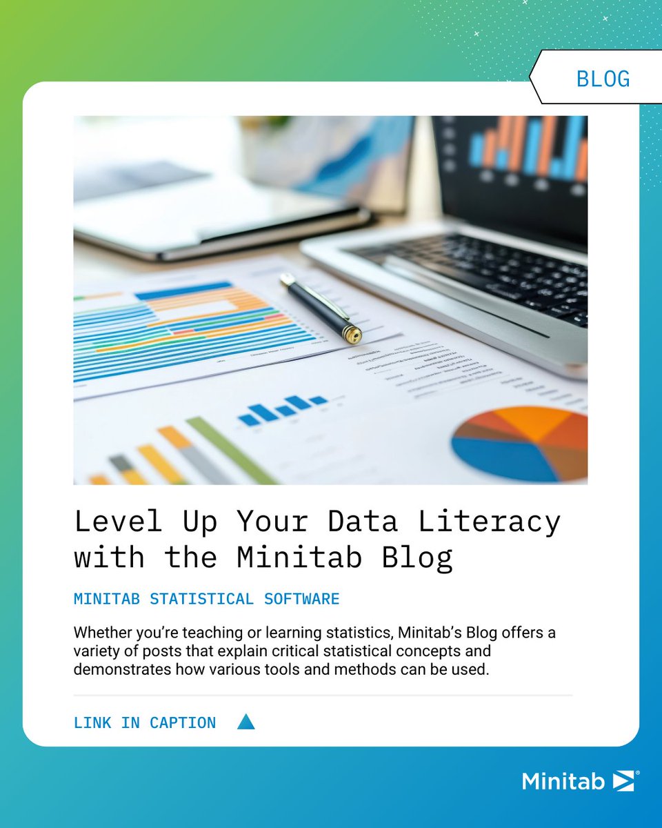 Are you an educator aiming to boost your students' #data literacy? 📈

📖 Check out our #blog, “Level up Your Data Literacy with the Minitab Blog” to learn more: hubs.ly/Q0362zYP0

Empower the next generation of statisticians. 🔎📊