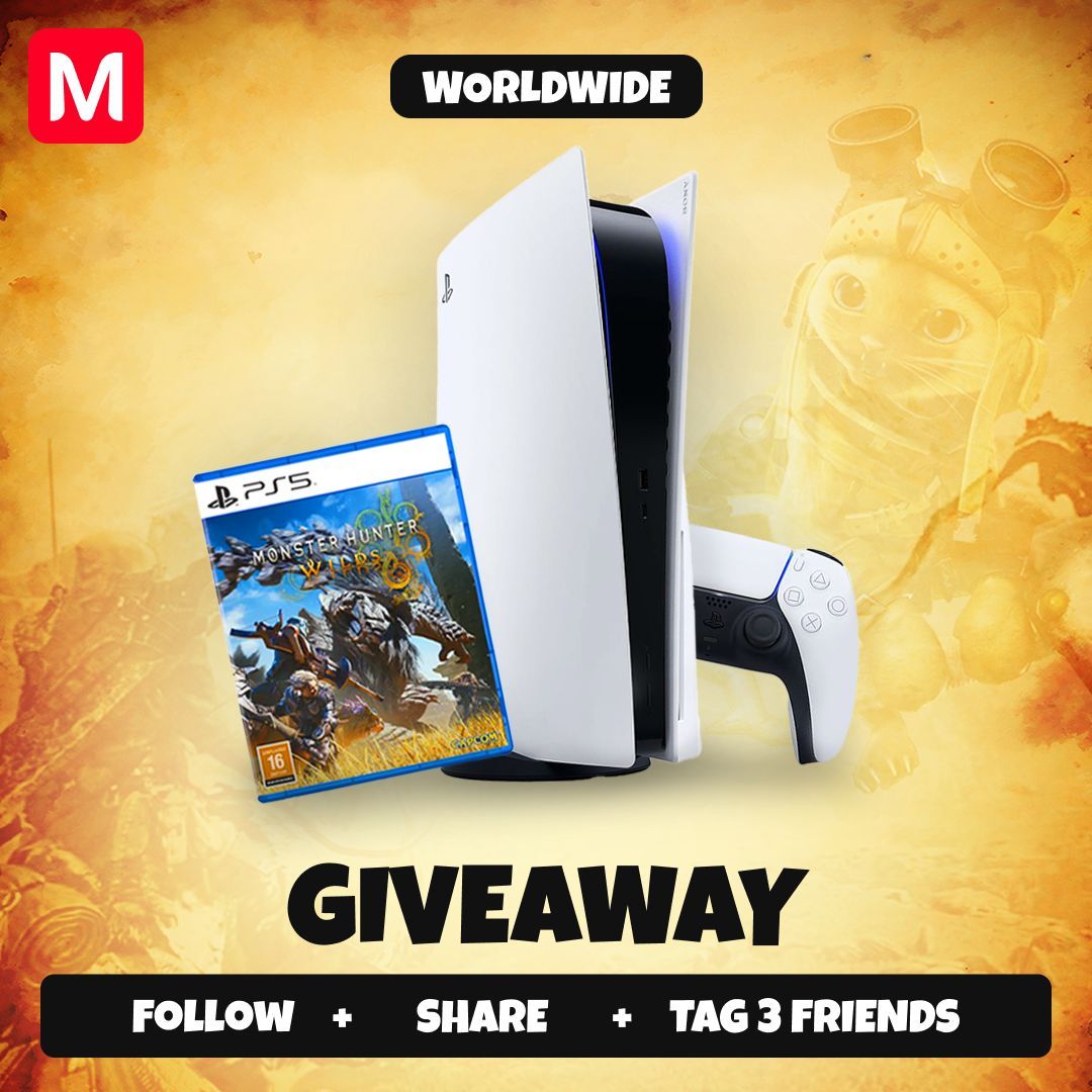 🎮 GIVEAWAY 🎮
Win the PlayStation 5 &amp; Monster Hunter Wilds Bundle!

How To Enter:
🔥 Follow us
🔥 Share this post
🔥 Tag 3 friends

For more info: 
🛑buff.ly/43iowUa
#MHW