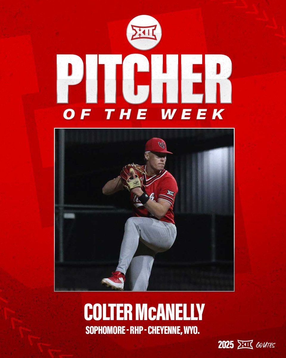 Utah Baseball (@utahbaseball) on Twitter photo Twice is pretty nice for <a href="/Big12Conference/">Big 12 Conference</a> Pitcher of the Week <a href="/ColterMcanelly/">Colter McAnelly</a>
π° utahutes.com/news/2025/2/25β¦
#GoUtes Twice is pretty nice for <a href="/Big12Conference/">Big 12 Conference</a> Pitcher of the Week <a href="/ColterMcanelly/">Colter McAnelly</a>
π° utahutes.com/news/2025/2/25β¦
#GoUtes