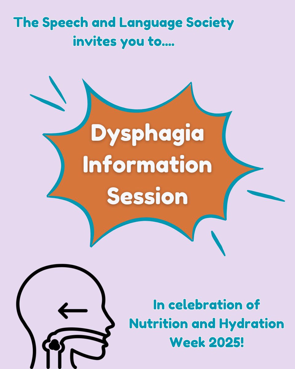 sltsocbeckett's tweet photo. In celebration of Nutrition and Hydration week, we are running a Dysphagia Information Session for healthcare students! ❤️‍🩹

Improve MDT working by learning from SLT students and our lecturer!
 
To register your interest, click the Google Forms link in our bio 🤩

#MDT #NHWeek https://t.co/D6wUkAdshr