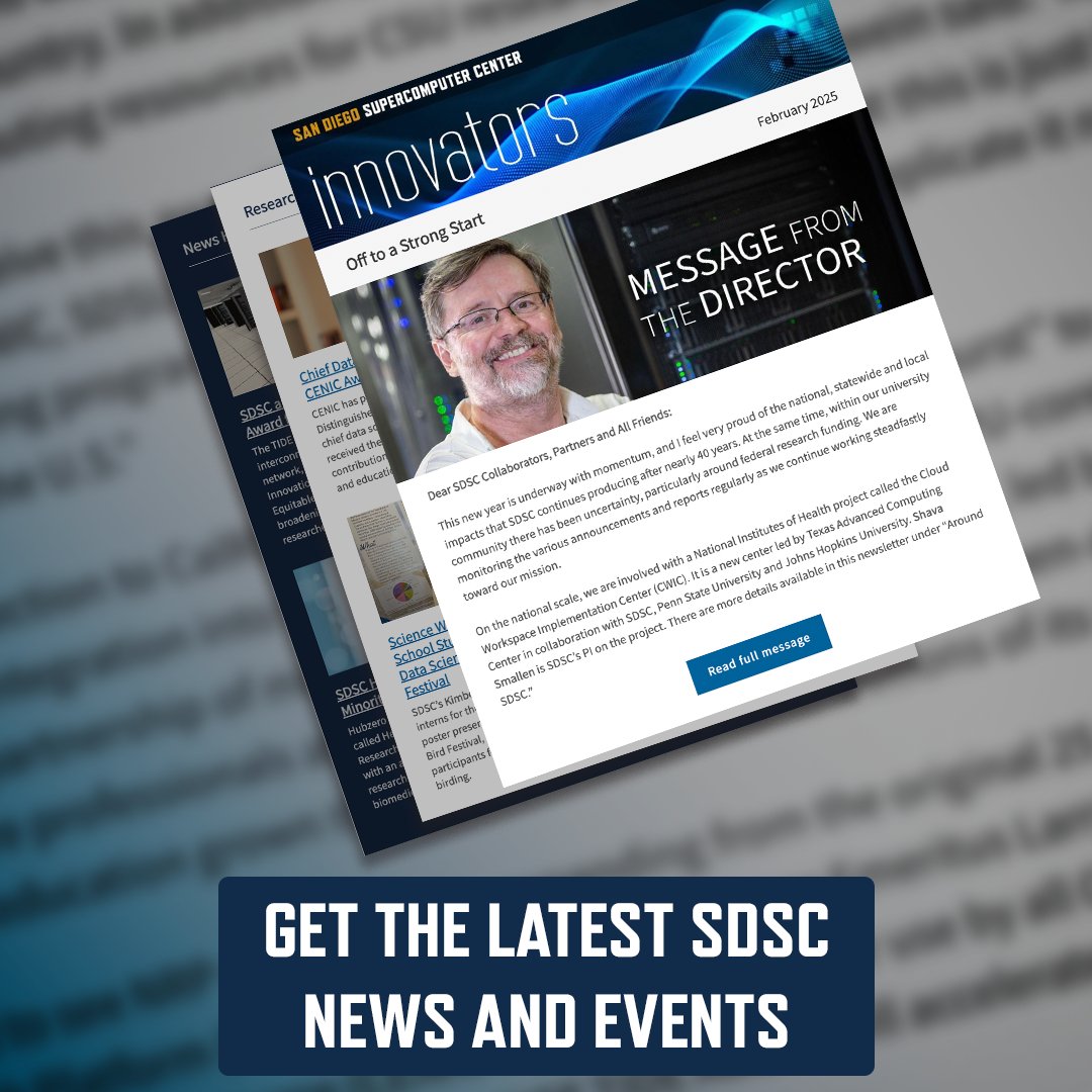 From next-gen forest mapping to nationally-attended workshops and trainings, SDSC is off to a good start in the new year. 

Check out the latest Innovators Newsletter: ow.ly/2J4I50V4EOF