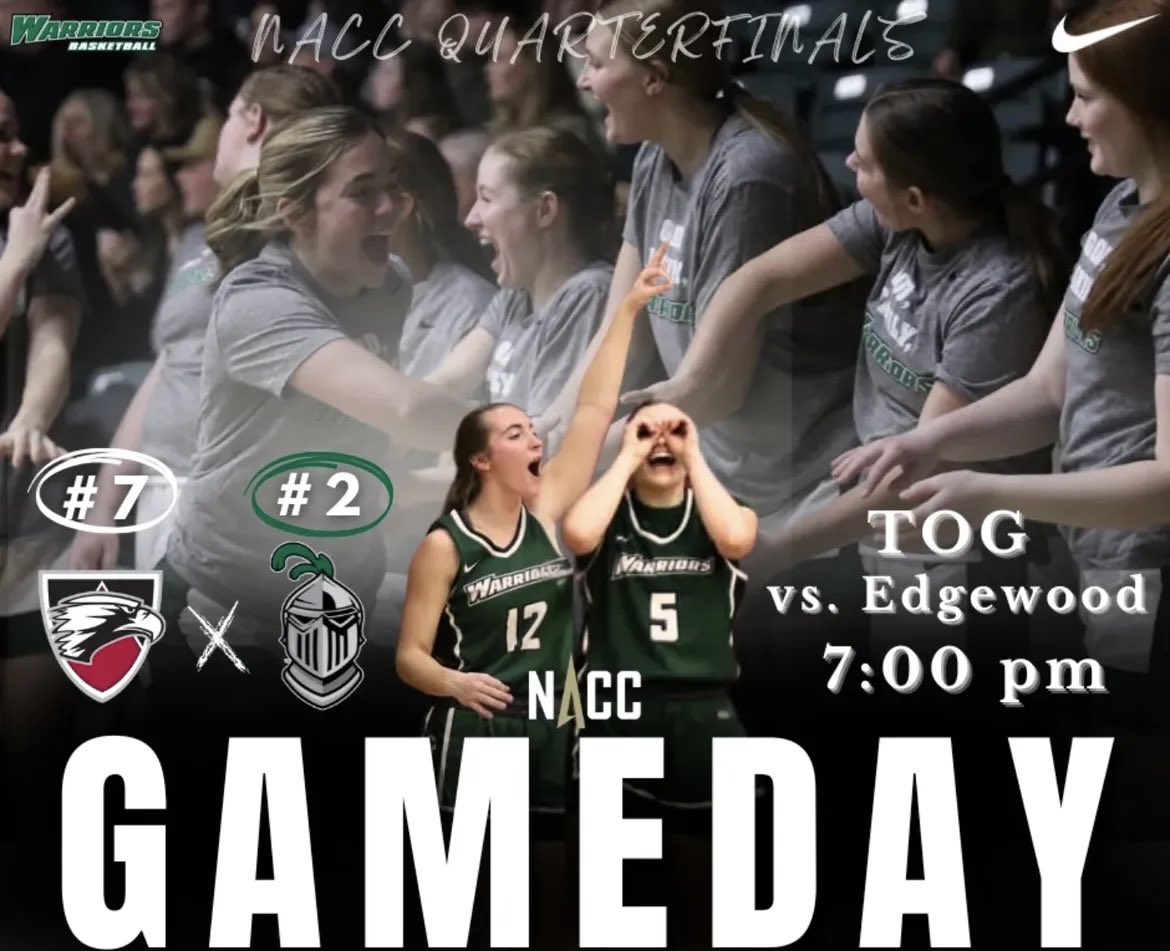 Tourney time😈
Let's pack the TOG as we take on #7 seeded Edgewood in the first round of the NACC tourney...
Tipoff @7:00 pm🔥

#WeAreWarriors⚔️🏀 #rollwarriors