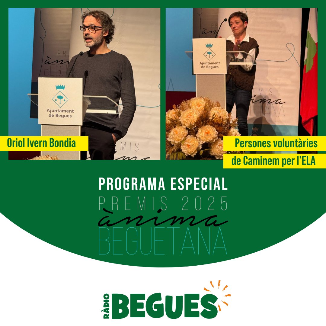 📻 En el 3r programa dedicat als Premis Ànima Beguetana 2025 parlem amb el xef Oriol Ivern Bondia, Premi Ambaixador de #Begues, i amb la Mònica Sancho, representant del voluntariat que organitza la caminada per l'ELA, Premi Acció Cívica i Social 🎧
alacarta.radiobegues.cat/programs/premi…